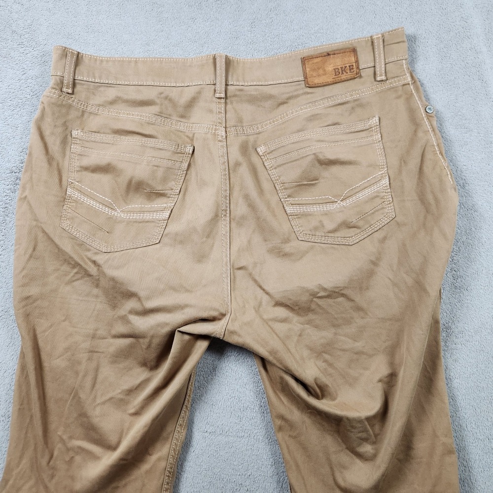 BKE Seth Straight Leg Khaki Pants Mens size 38x28 Tan Cotton Stretch Chino - Picture 2 of 12